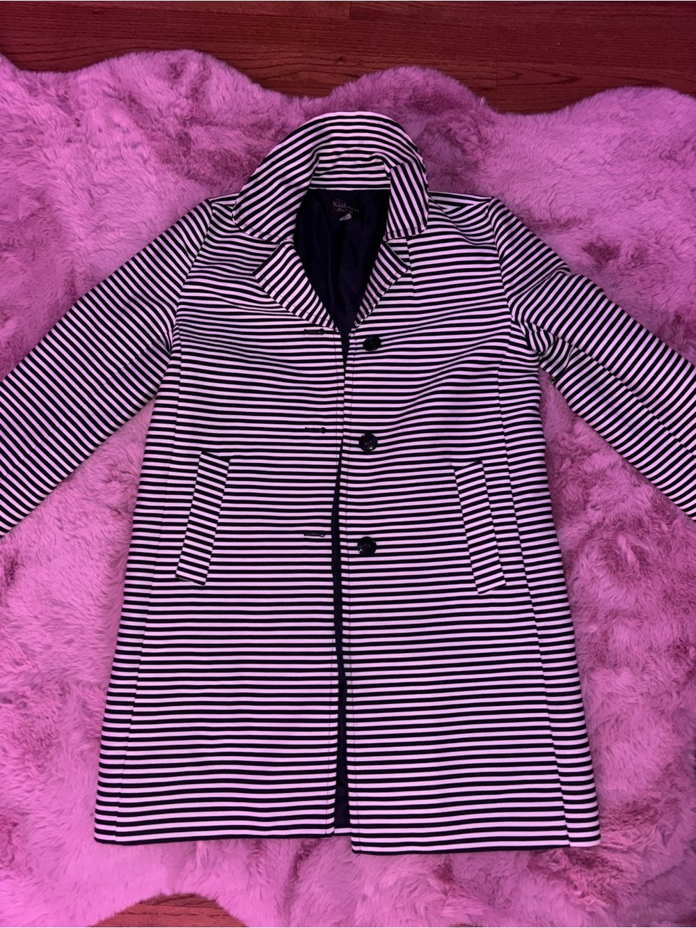 Striped trench coat